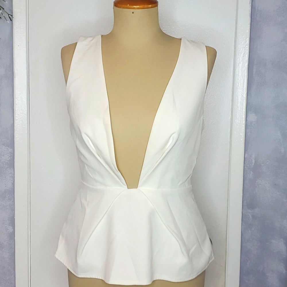 Open Front Peplum Tank
